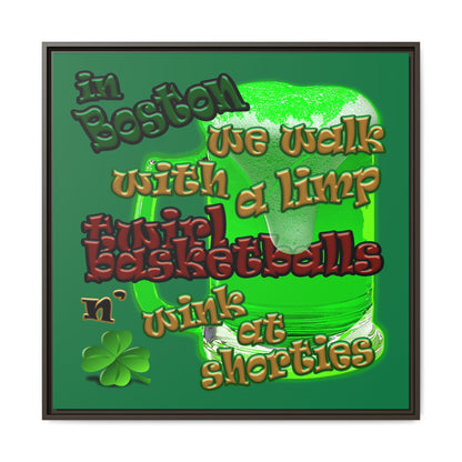 celtics logo - framed canvas art (dark green)