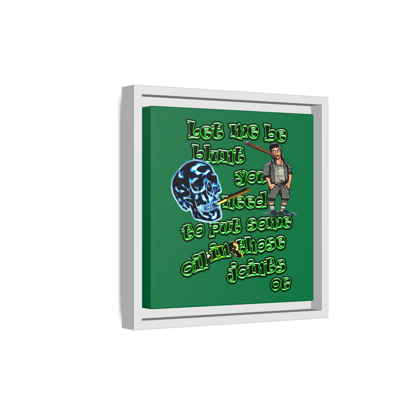 og - framed canvas art (dark green)