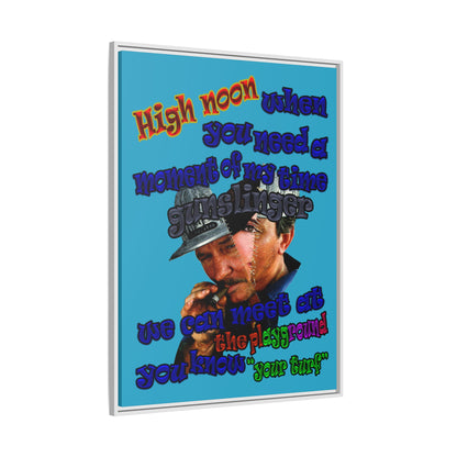 high noon - framed canvas art (turquoise)