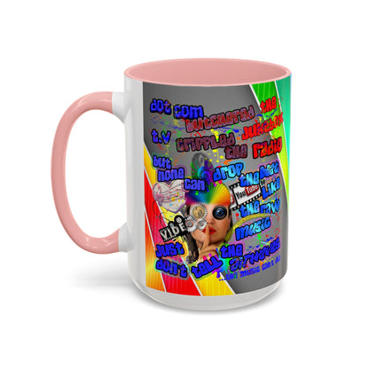 drop the beat - Accent Mug (rainbow split)