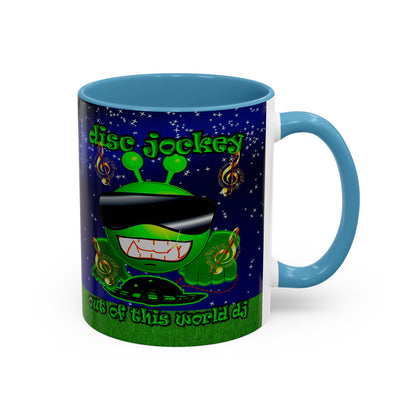 disc jockey - Accent Mug ('snoops' background)