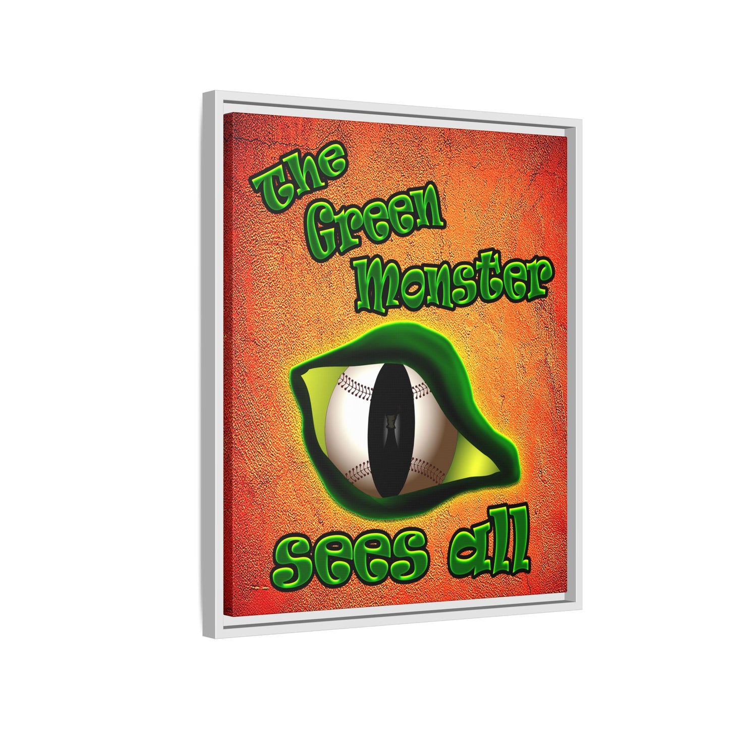 green monster - framed canvas art (burnt orange)