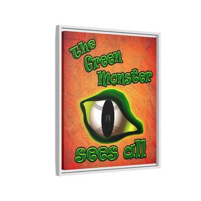 green monster - framed canvas art (burnt orange)