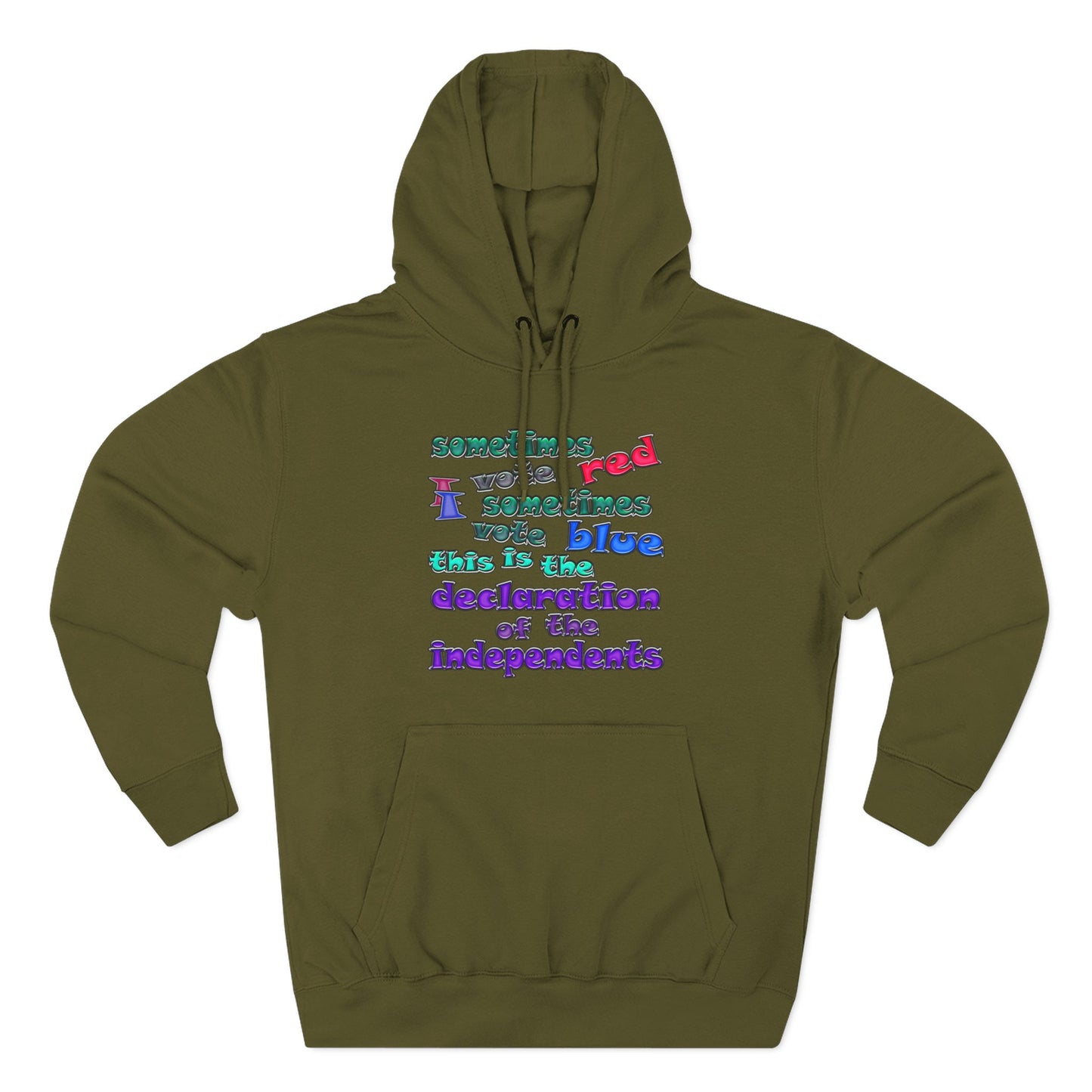 declaration of the independents - Three-Panel Fleece Hoodie