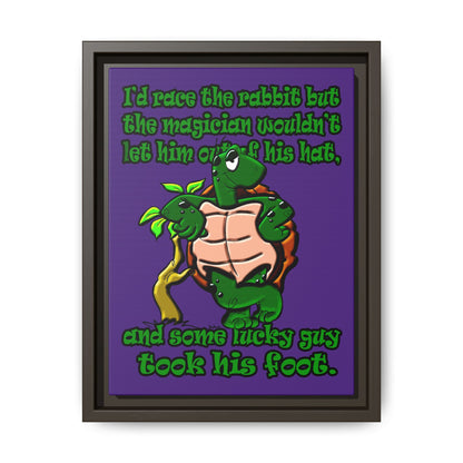 turtle race - framed canvas art (purple)
