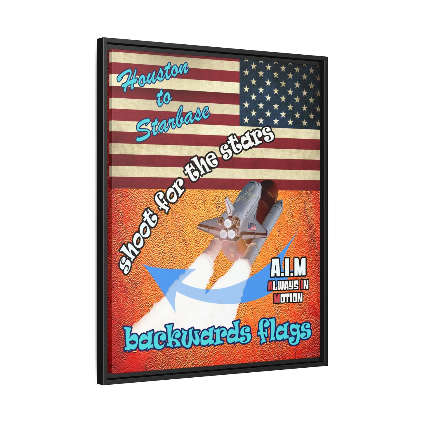 shoot for the stars - framed canvas art (burnt orange)