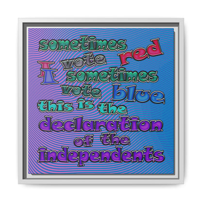 declaration of the independents - framed canvas art (light blue-purple wave)