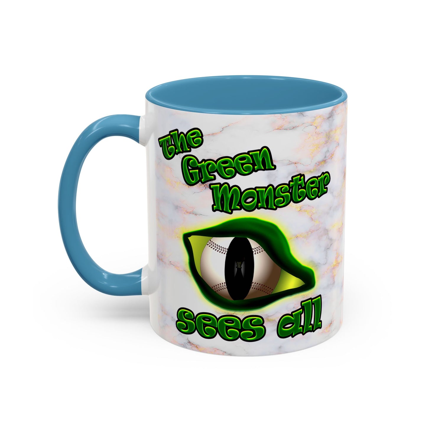 green monster - Accent Mug (white marble)