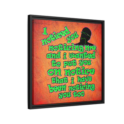 noticed you noticing - framed canvas art (burnt orange)