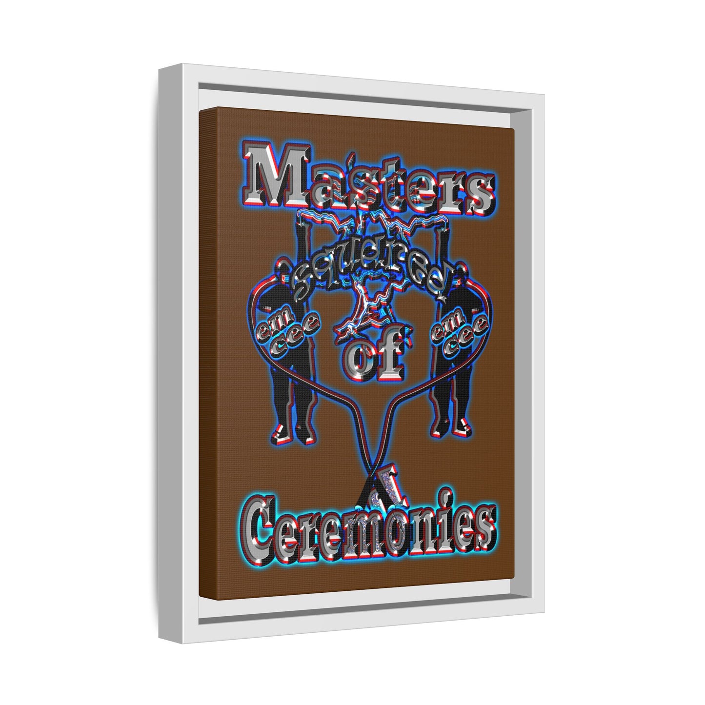 em cee squared - framed canvas art (brown)