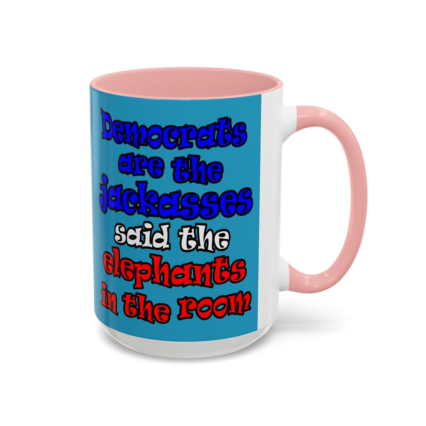 donkeys and elephants - Accent Mug (turquoise)