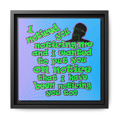 noticed you noticing - framed canvas art (light blue-purple wave)