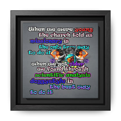 doggystyle - framed canvas art (grey-light grey)