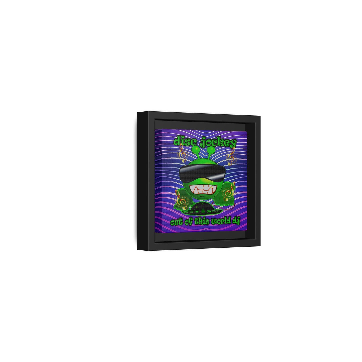 disc jockey - framed canvas art (purple wave)