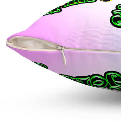 og - Spun Polyester Square Pillow - (light blue-pink wave)