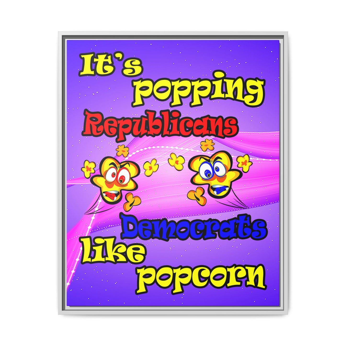 popping like popcorn - framed canvas art (purple-pink wave)
