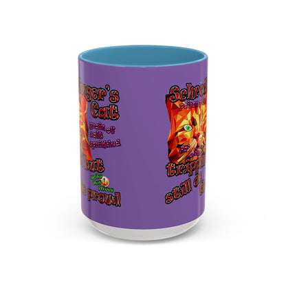 schrodinger's cat - Accent Mug (light purple)