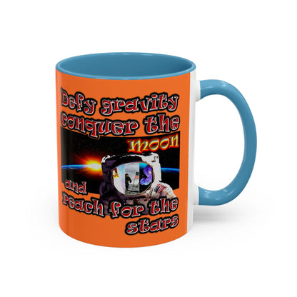 defy conquer reach - Accent Mug (crusta)