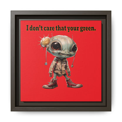 I don't care that your green - framed canvas art (red)