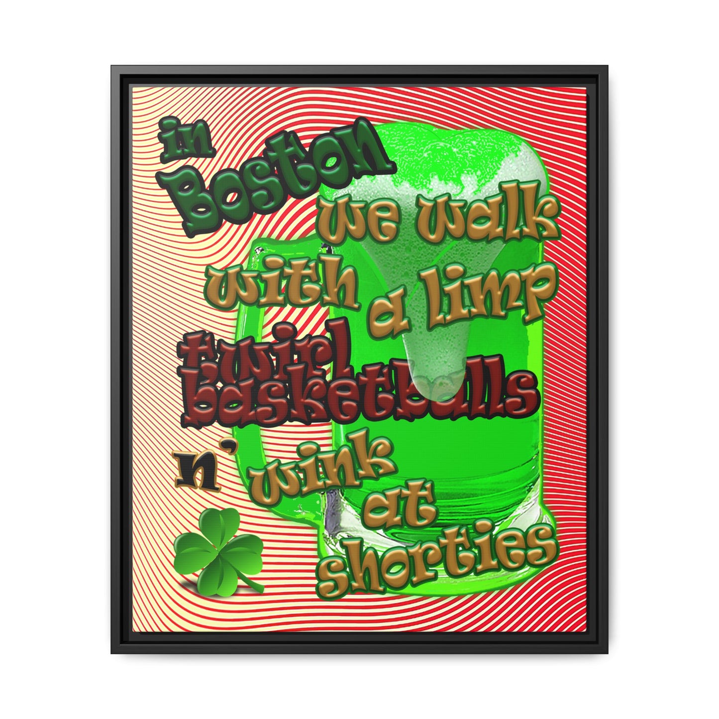 celtics logo - framed canvas art (yellow-orange wave)