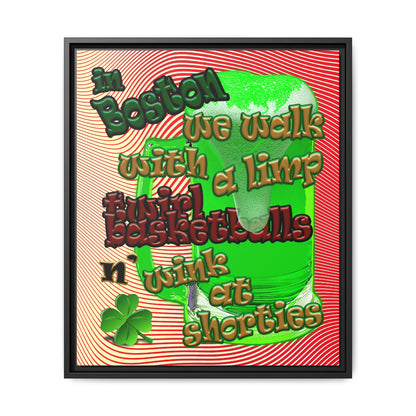 celtics logo - framed canvas art (yellow-orange wave)