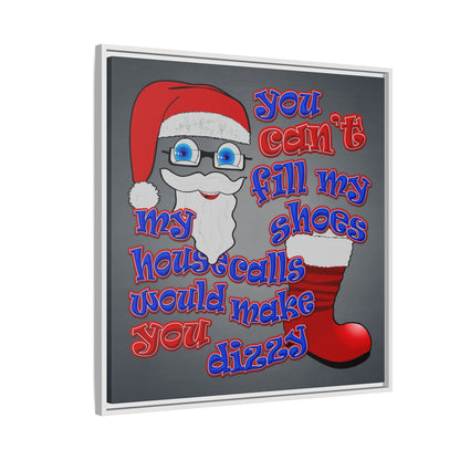 santa's shoes - framed canvas art (grey-light grey)