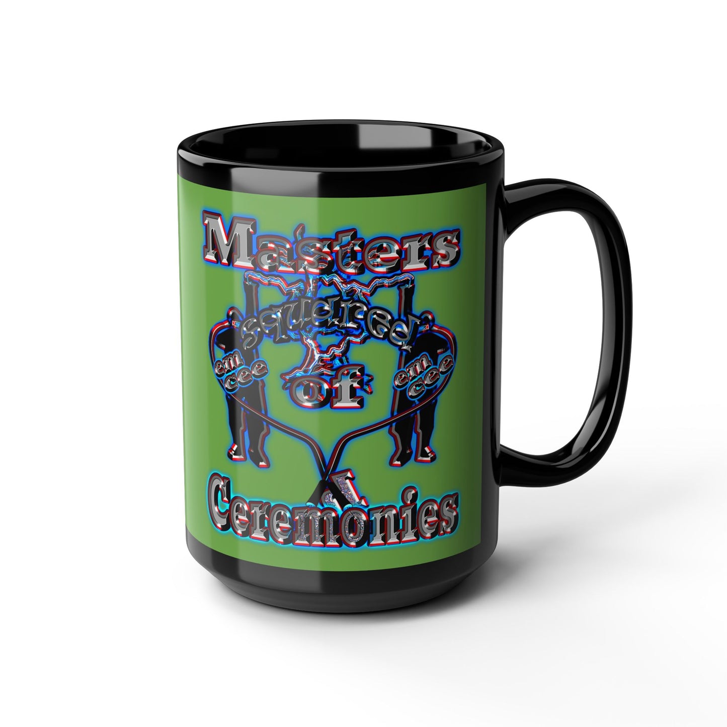 em cee squared - Black Mug (green)