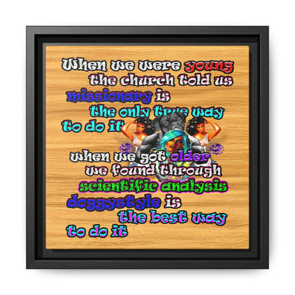 doggystyle - framed canvas art (butterscotch wood finish)
