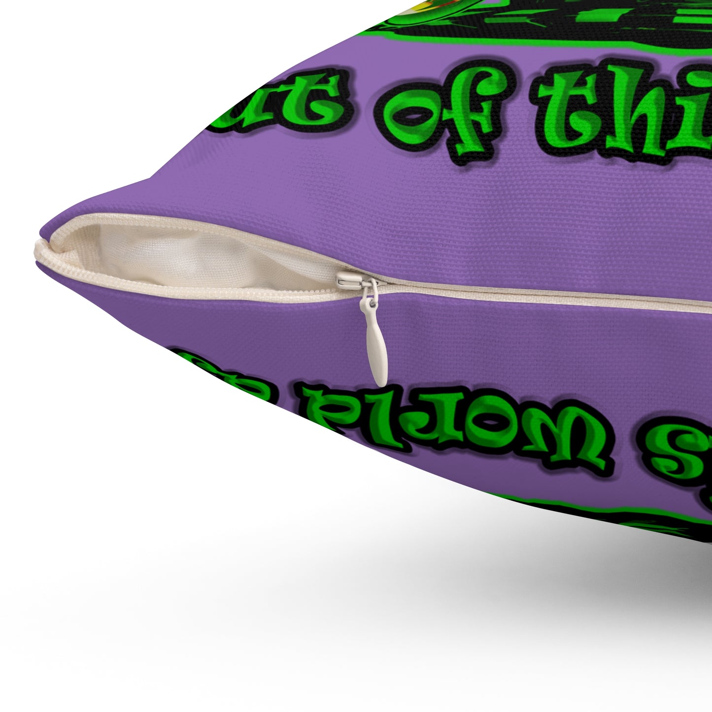 disc jockey - Spun Polyester Square Pillow - (light purple)