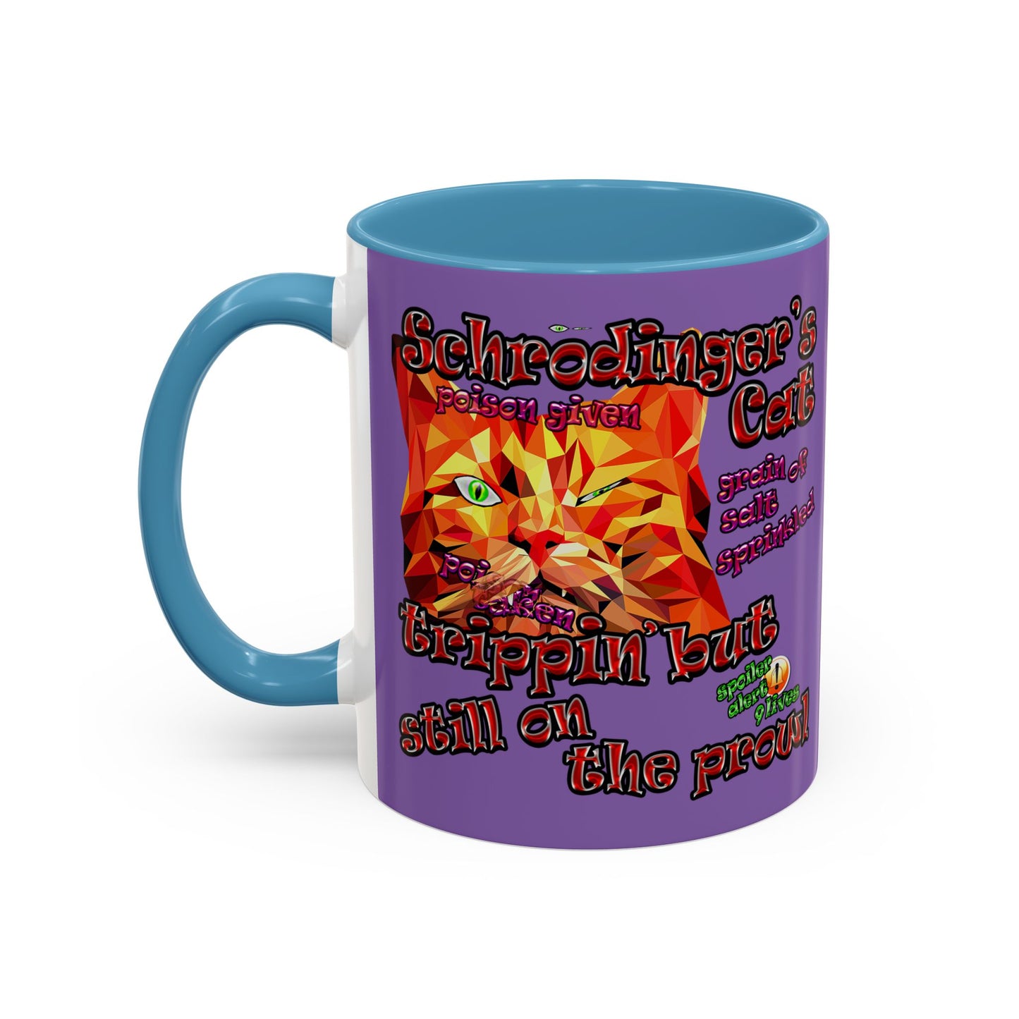 schrodinger's cat - Accent Mug (light purple)