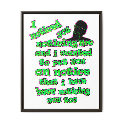 noticed you noticing - framed canvas art (white)