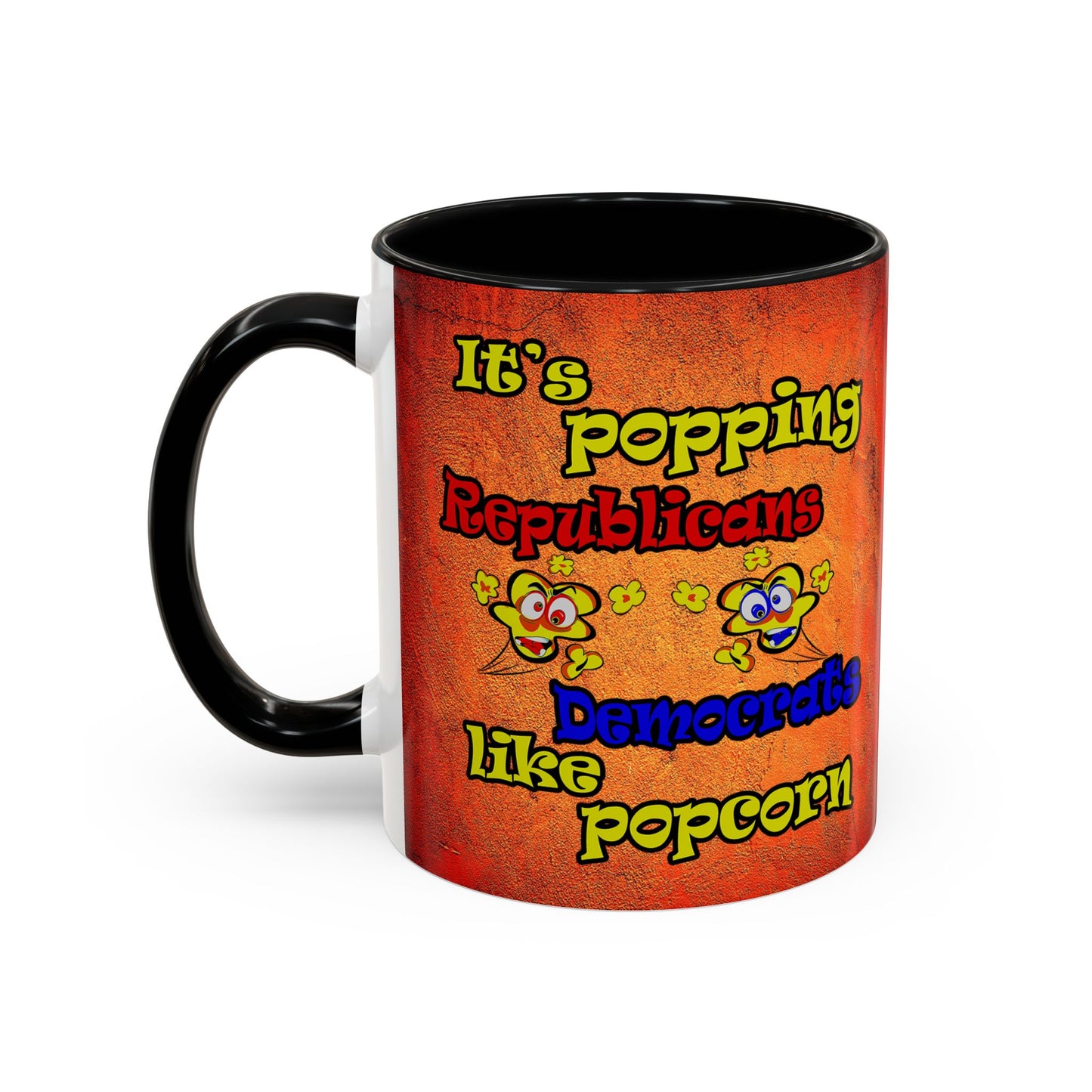 popping like popcorn - Accent Mug (burnt orange)