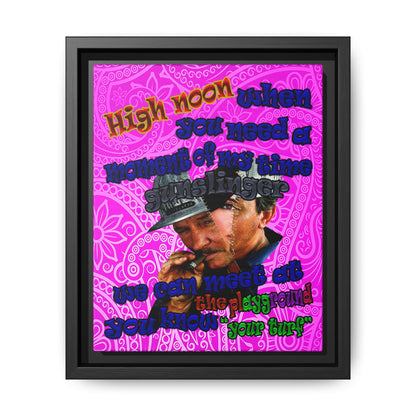 high noon - framed canvas art (pink swirl)