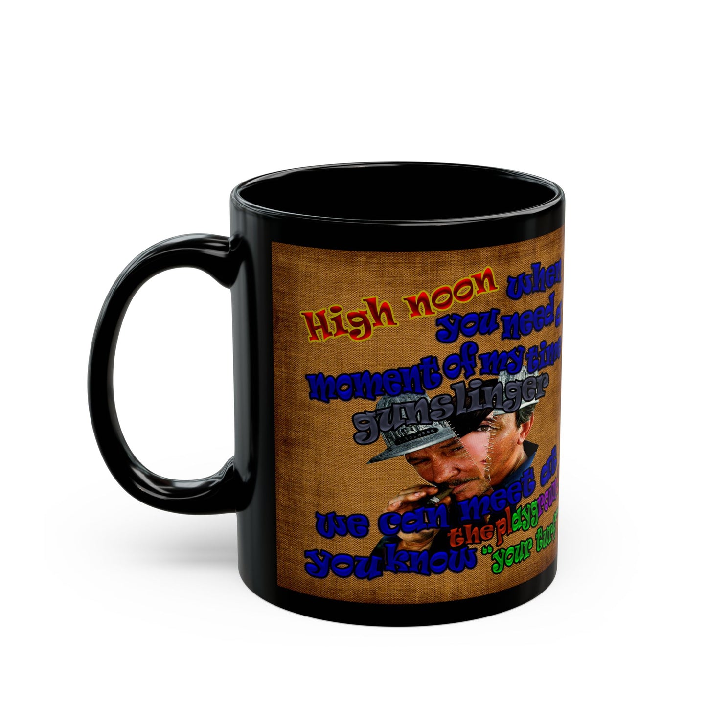 high noon - Black Mug (brown papyrus)