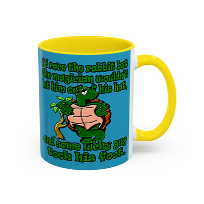 turtle race - Accent Mug (turquoise)