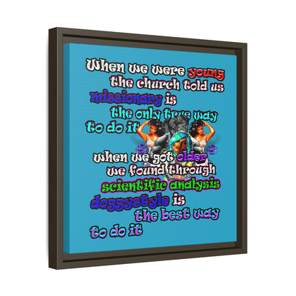 doggystyle - framed canvas art (turquoise)
