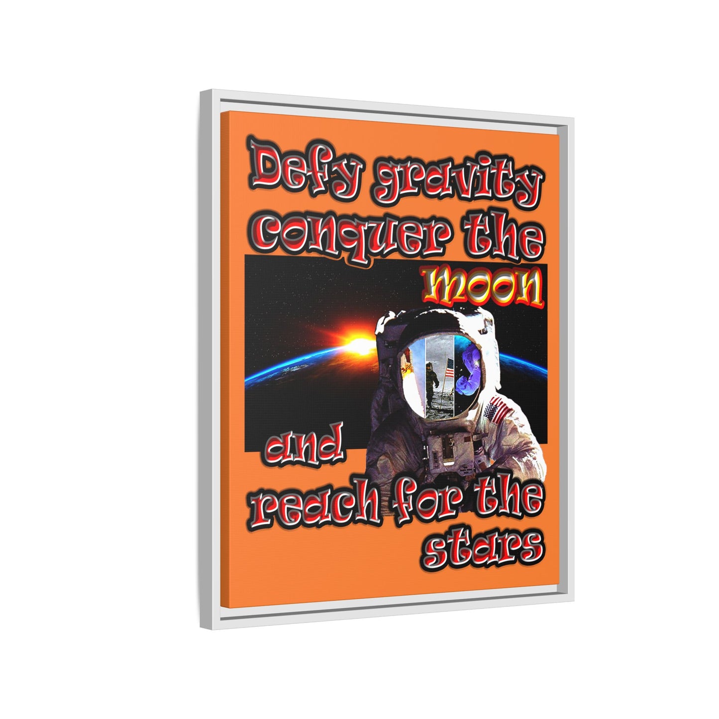 defy conquer reach - framed canvas art (crusta)