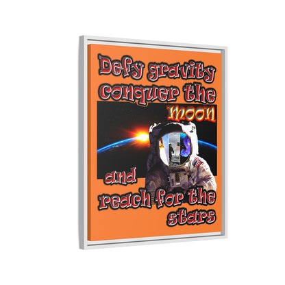 defy conquer reach - framed canvas art (crusta)