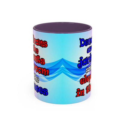 donkeys and elephants - Accent Mug (light blue-pink wave)