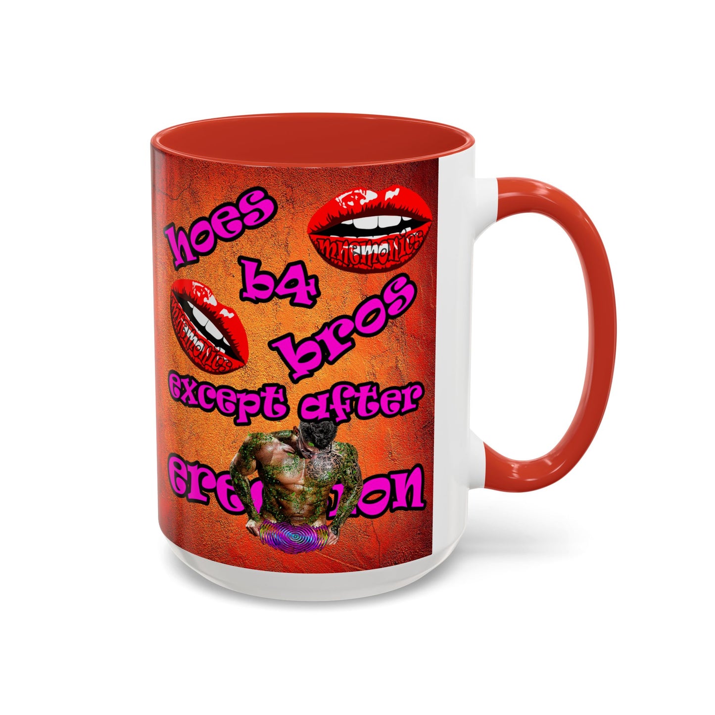 hoes b4 bros - Accent Mug (burnt orange)