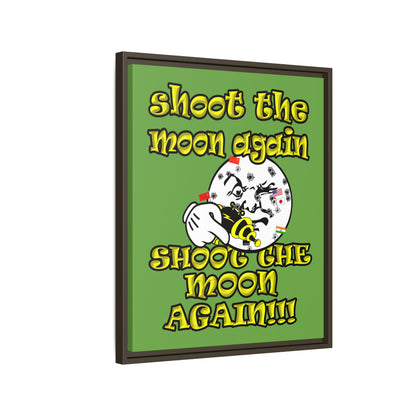 shoot the moon again - framed canvas art (green)