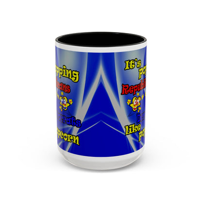 popping like popcorn - Accent Mug (blue-white wave)