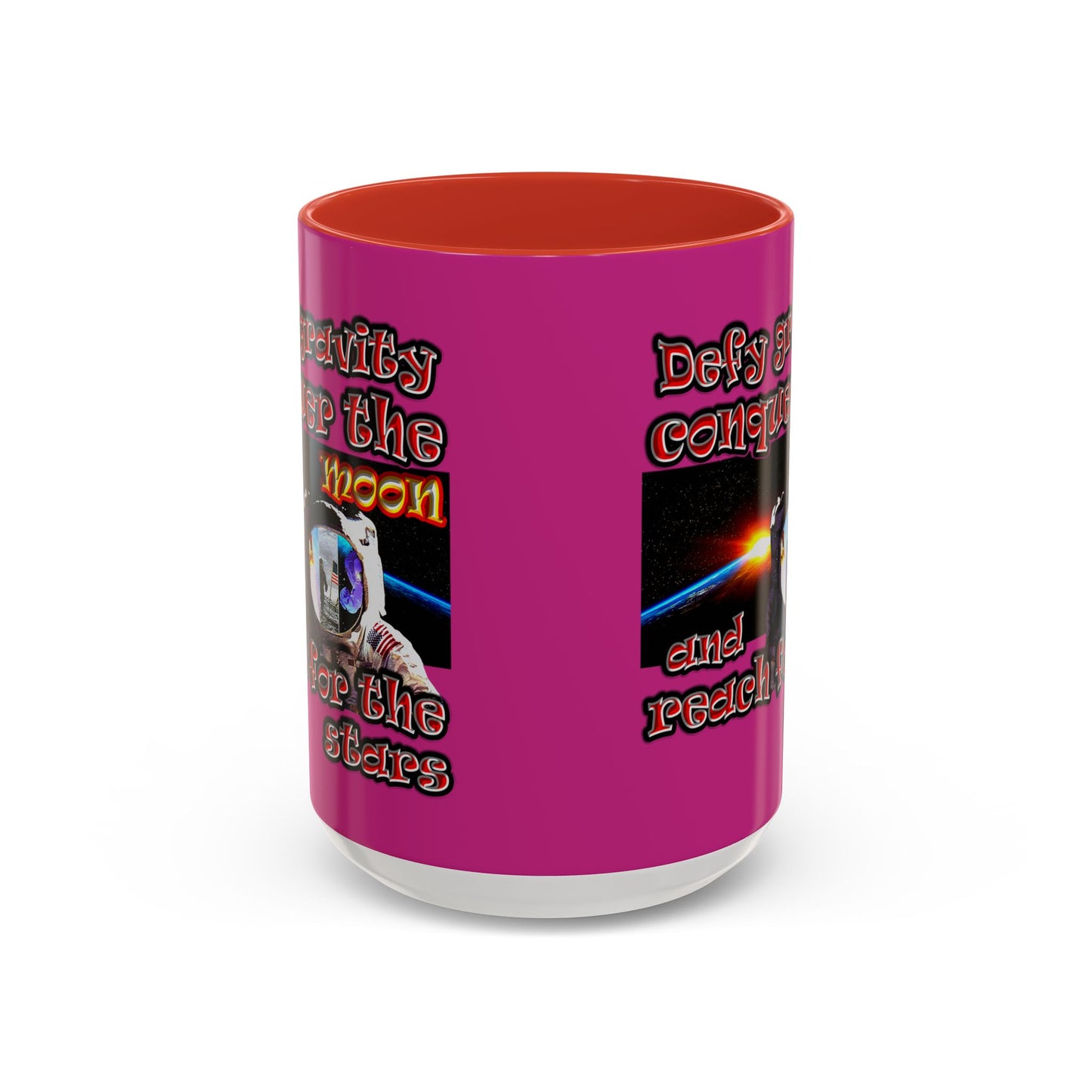 defy conquer reach - Accent Mug (pink)