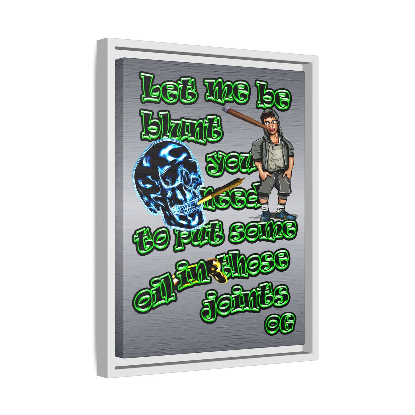 og - framed canvas art (brushed nickel)