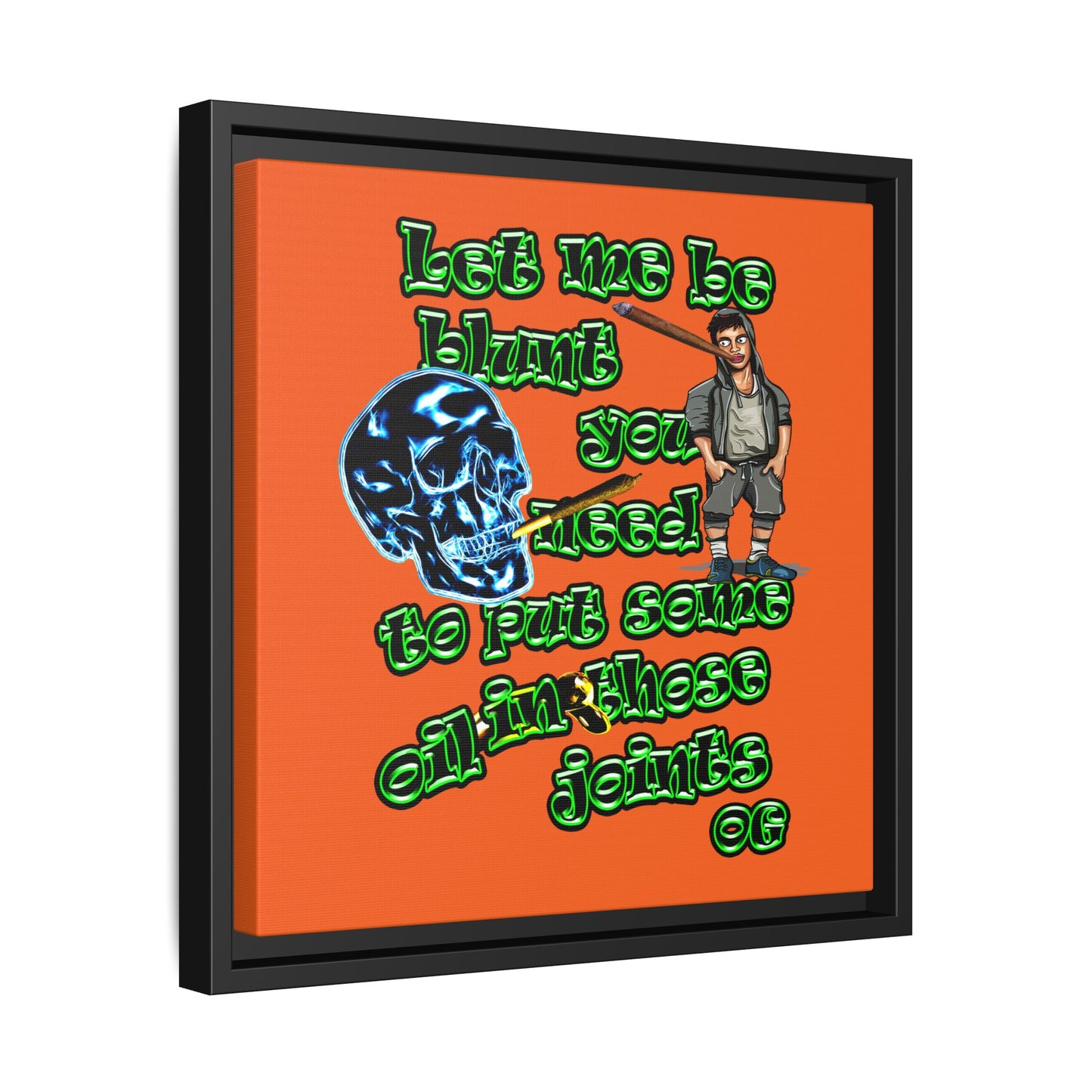 og - framed canvas art (orange)