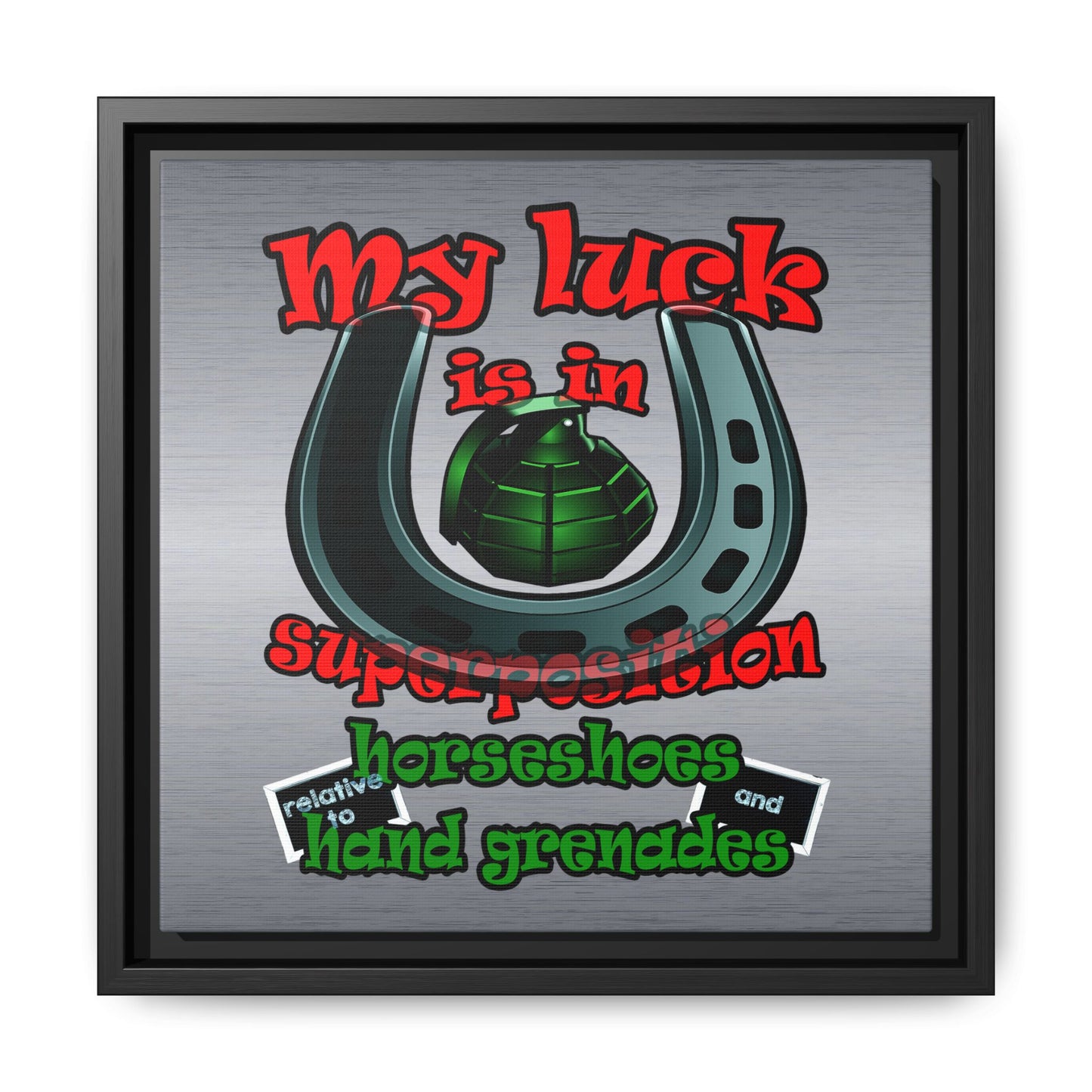 my luck - framed canvas art (brushed nickel)