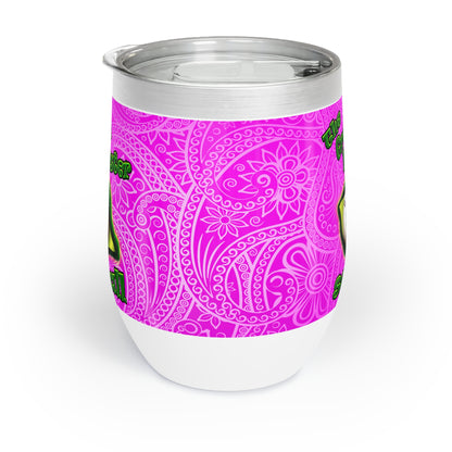 green monster - Chill Wine Tumbler (pink swirl)