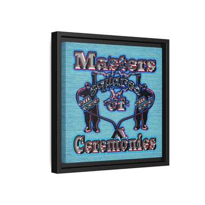 em cee squared - framed canvas art (faded blue)
