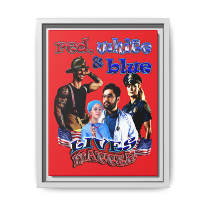 rw&b lives matter - framed canvas art (red)