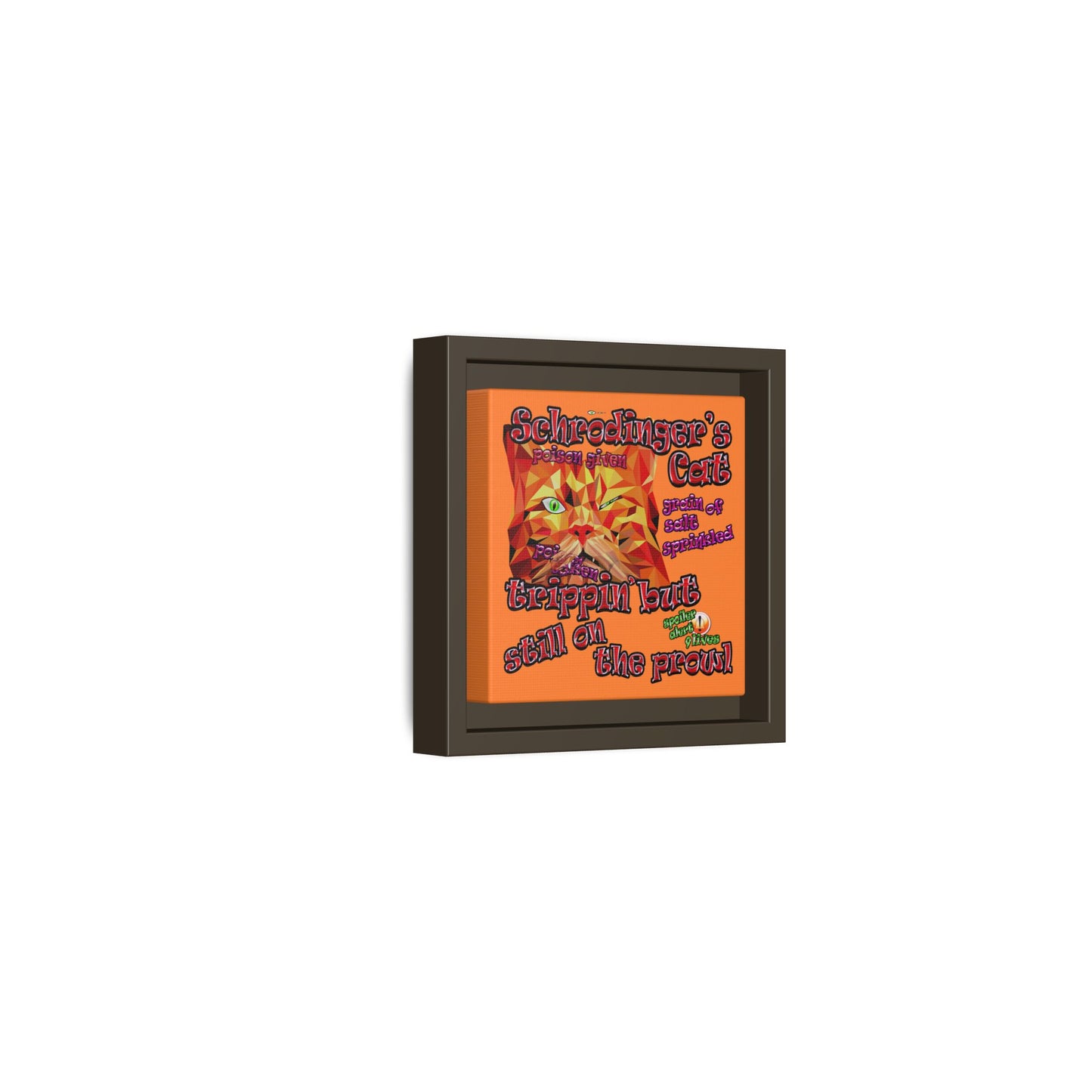 schrodinger's cat - framed canvas art (crusta)